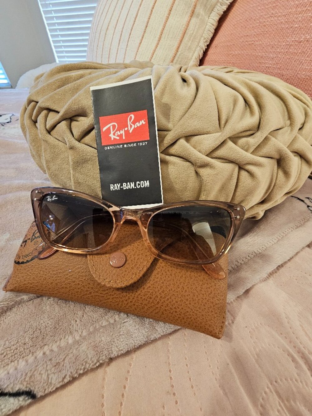 Ray-Ban Lady Burbank Sunglasses RB 2299 1344/BG Transparent Pink Brown Gradient